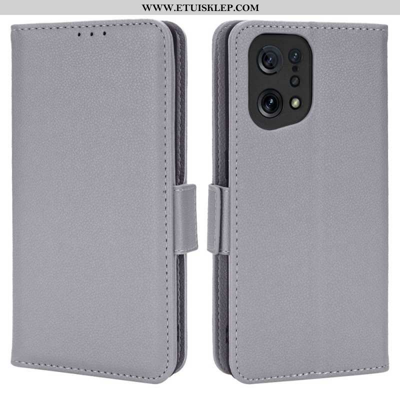 Skórzany Futerał do Oppo Find X5 Etui Folio Flap Double Nowe Kolory